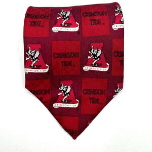 University Of Alabama Crimson Tide MergeLeft Mens Tie Red 100% Silk Necktie Bama